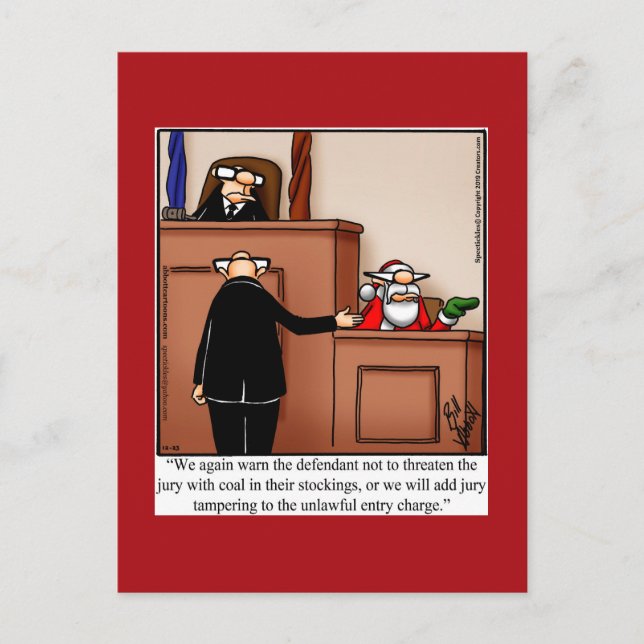 Santa Trial Humour Christmas Postcard (Front)