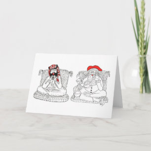 Santa tries Hubbly Bubbly Hookah pipe Holiday Card