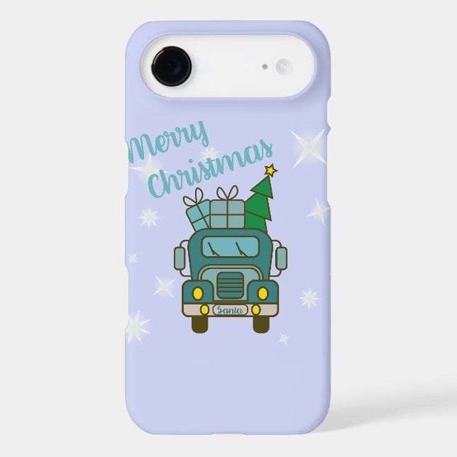 Santa truck front view Merry Christmas Case-Mate iPhone Case (Back)