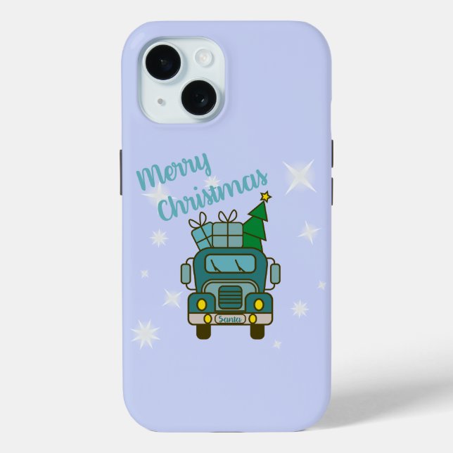 Santa truck front view Merry Christmas Case-Mate iPhone Case (Back)