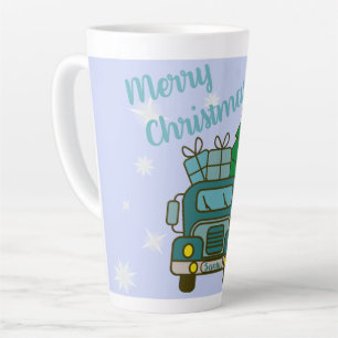 Santa truck front view Merry Christmas Latte Mug