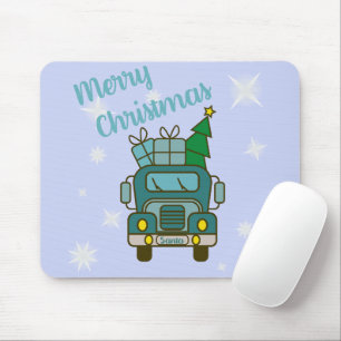 Santa truck front view Merry Christmas Mouse Mat