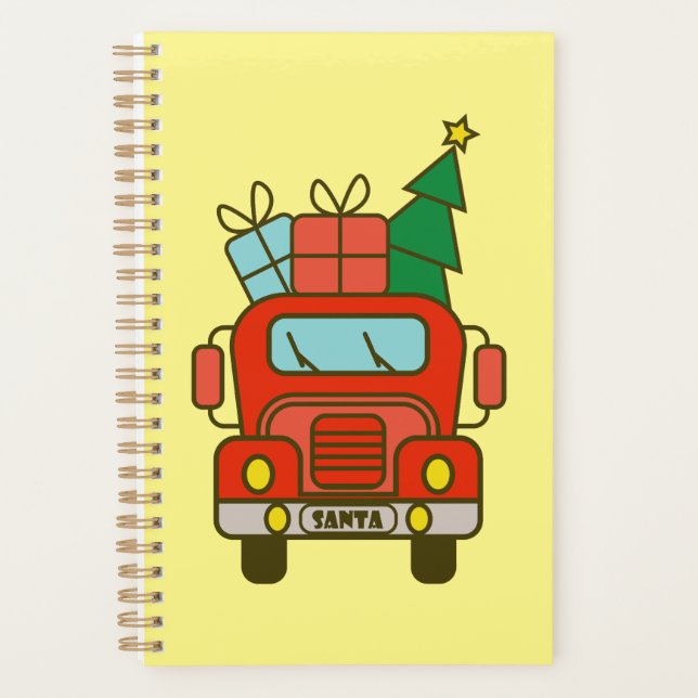 Santa truck front view Merry Christmas Planner (Front)