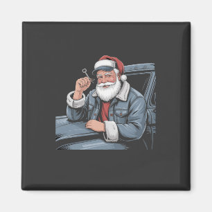 Santa Truck Rigging Funny Truck Driver Christmas Magnet