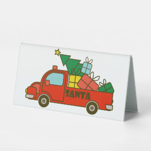 Santa truck side view Merry Christmas