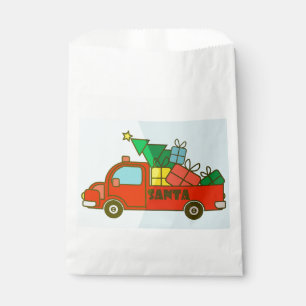 Santa truck side view Merry Christmas Favour Bags