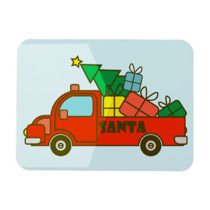 Santa truck side view Merry Christmas Magnet