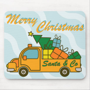 Santa truck side view Merry Christmas Mouse Mat
