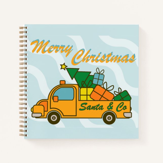 Santa truck side view Merry Christmas Notebook (Front)