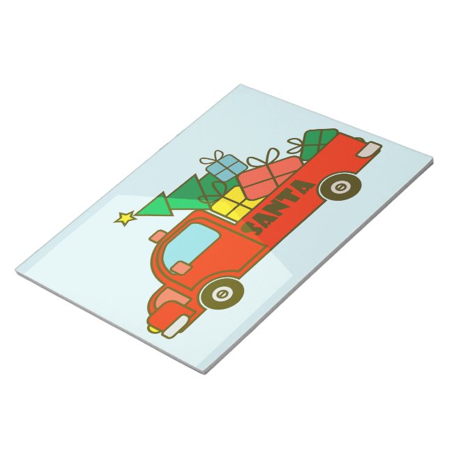 Santa truck side view Merry Christmas Notepad (Angled)