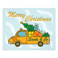 Santa truck side view Merry Christmas