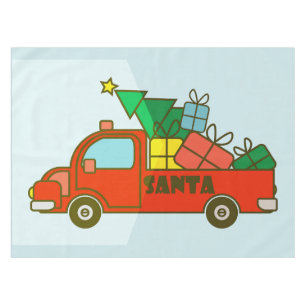 Santa truck side view Merry Christmas Tablecloth