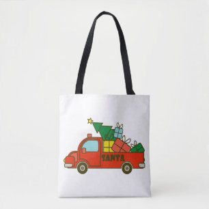 Santa truck side view Merry Christmas Tote Bag