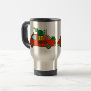 Santa truck side view Merry Christmas Travel Mug