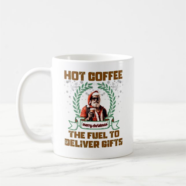 Santa Trucker Coffee Holiday Delivery Christmas Ro Coffee Mug (Left)