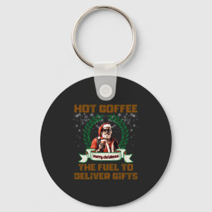 Santa Trucker Coffee Holiday Delivery Christmas Ro Key Ring