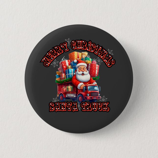 Santa Trucker Kids Christmas Festive Holiday Magic 6 Cm Round Badge (Front)