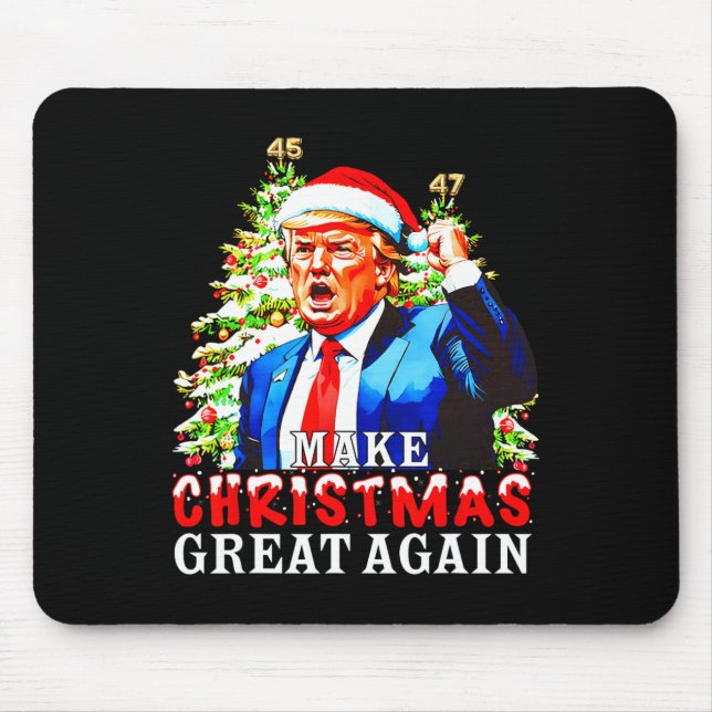 Santa Trump 45-47 Xmas Pyjamas Make Christmas Grea Mouse Mat (Front)