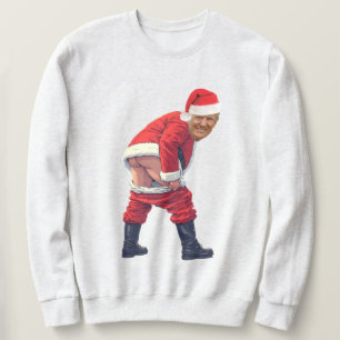 Santa Trump Build The Wall  Funny political  Sweatshirt