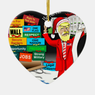 Santa Trump Ceramic Tree Decoration