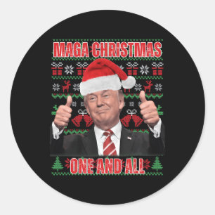 Santa Trump Christmas Humour Funny Trump Xmas 1  Classic Round Sticker