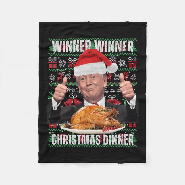 Santa Trump Christmas Humour Funny Trump Xmas 3  Fleece Blanket (Front)