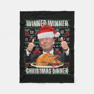 Santa Trump Christmas Humour Funny Trump Xmas 3 Fleece Blanket