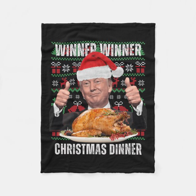 Santa Trump Christmas Humour Funny Trump Xmas 4  Fleece Blanket (Front)