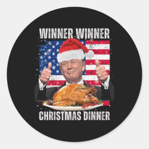 Santa Trump Christmas Humour Funny Trump Xmas  Classic Round Sticker