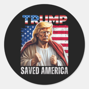 Santa Trump Christmas Humour Funny Trump Xmas Tank Classic Round Sticker