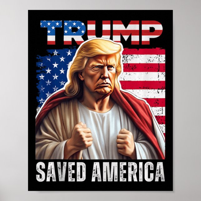 Santa Trump Christmas Humour Funny Trump Xmas Tank Poster (Front)