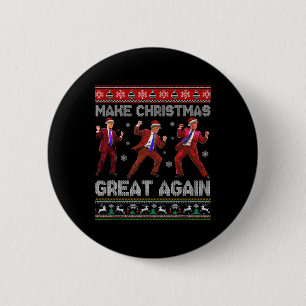 Santa Trump Dance Make Christmas Great Again Ugly  6 Cm Round Badge