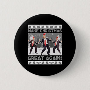 Santa Trump Dance Make Christmas Great Again Ugly 6 Cm Round Badge