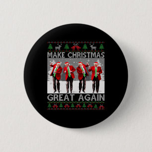 Santa Trump Dance Make Christmas Great Again Ugly 6 Cm Round Badge