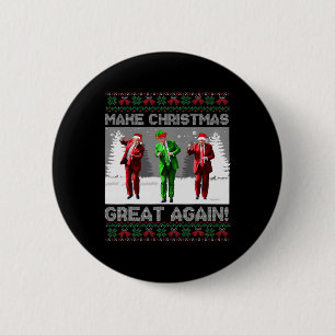 Santa Trump Dance Make Christmas Great Again Ugly  6 Cm Round Badge