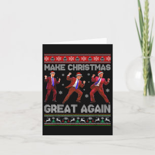 Santa Trump Dance Make Christmas Great Again Ugly Card