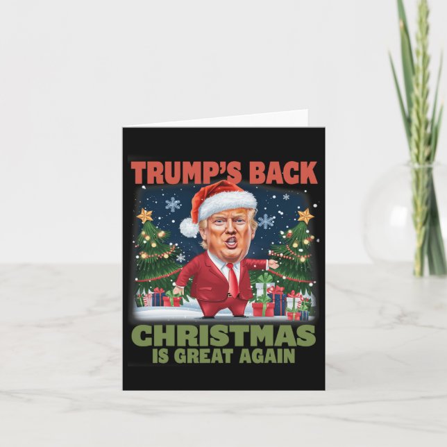 Santa Trump Dance Make Christmas Great Again Ugly  Card (Front)