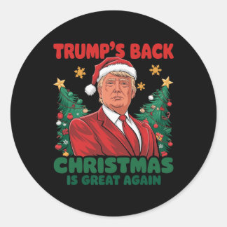 Santa Trump Dance Make Christmas Great Again Ugly  Classic Round Sticker
