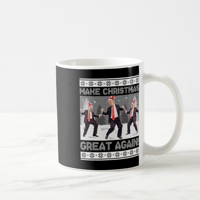 Santa Trump Dance Make Christmas Great Again Ugly  Coffee Mug (Right)