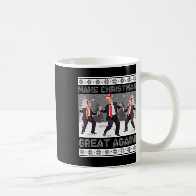 Santa Trump Dance Make Christmas Great Again Ugly  Coffee Mug (Right)
