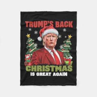 Santa Trump Dance Make Christmas Great Again Ugly  Fleece Blanket