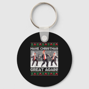 Santa Trump Dance Make Christmas Great Again Ugly Key Ring