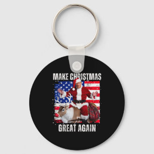 Santa Trump Dance Make Christmas Great Again Ugly Key Ring