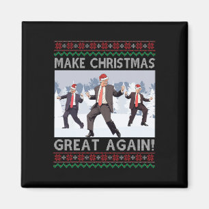 Santa Trump Dance Make Christmas Great Again Ugly Magnet