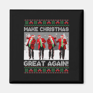 Santa Trump Dance Make Christmas Great Again Ugly Magnet
