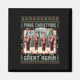 Santa Trump Dance Make Christmas Great Again Ugly Magnet