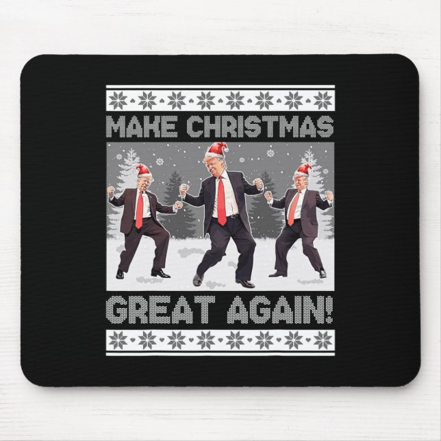 Santa Trump Dance Make Christmas Great Again Ugly  Mouse Mat (Front)