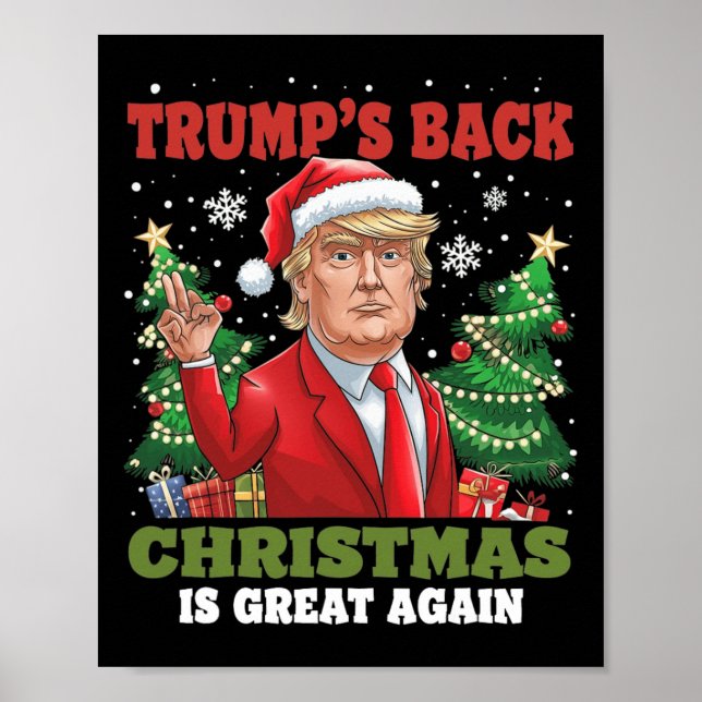 Santa Trump Dance Make Christmas Great Again Ugly  Poster (Front)