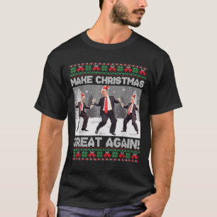 Santa Trump Dance Make Christmas Great Again Ugly T-Shirt