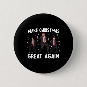 Santa Trump Dance Make Christmas Great Again Xmas 6 Cm Round Badge